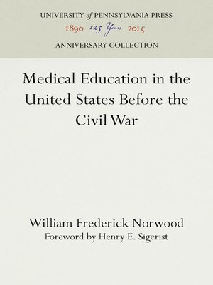 cover image of Medical Education in the United States Before the Civil War